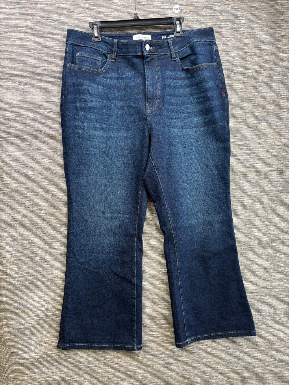 Warp & Weft Jet-Set PHL Slim Flare Ankle Jeans Womens 18W Blue High Rise NEW
